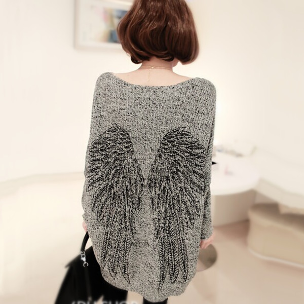 Wing Printed Loose Sweater